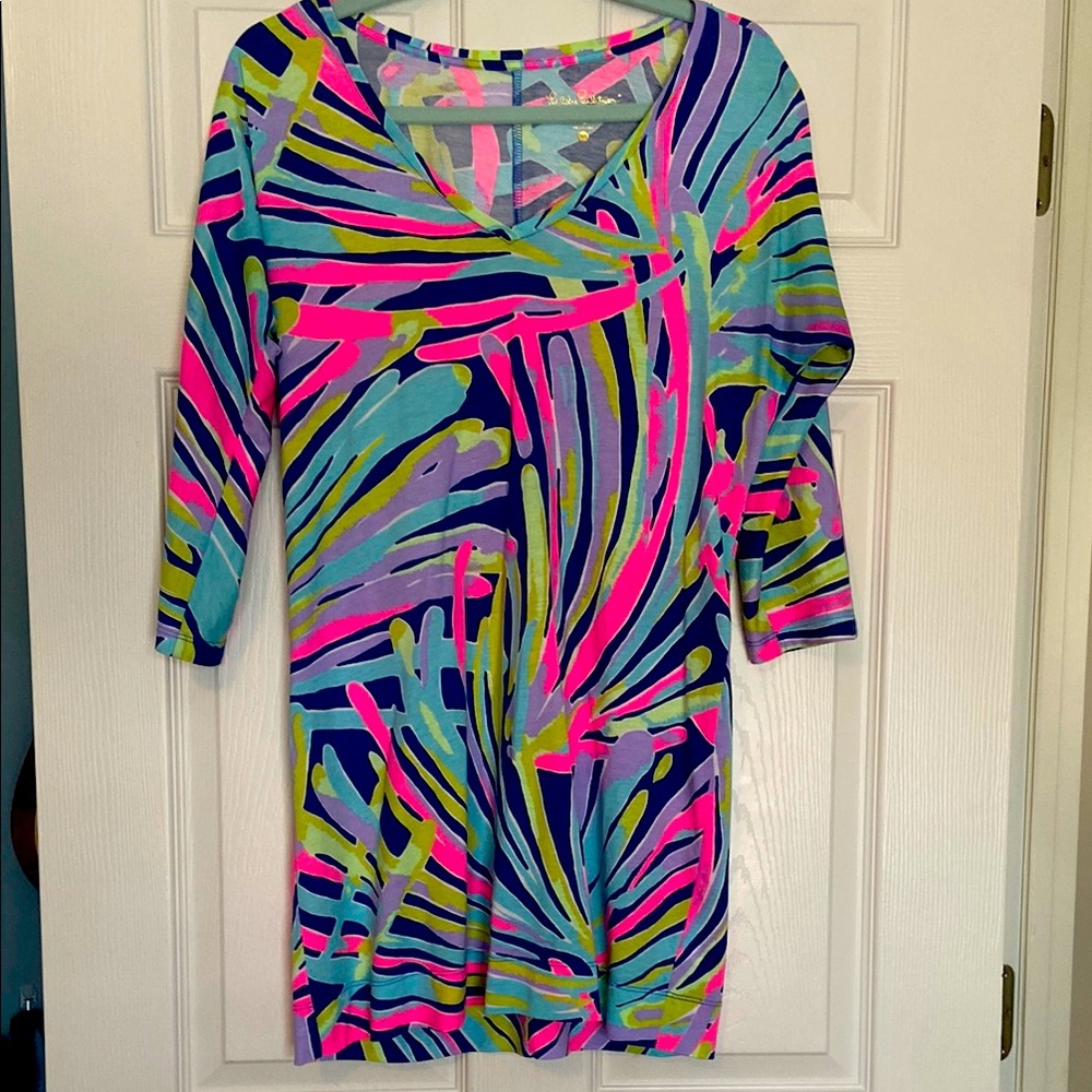Lilly Pulitzer Pink and Blue Patterned Fabric